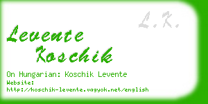 levente koschik business card